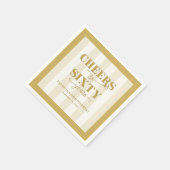 Personalized Gold 60th Birthday Party Paper Napkin Servet (Hoek)