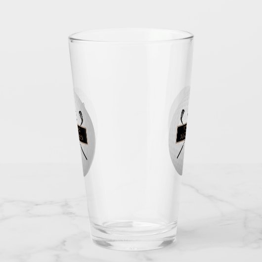 Personalized Gold and Black Golf Ball Classic Glas (Rechts)