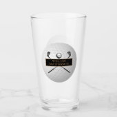 Personalized Gold and Black Golf Ball Classic Glas (Voorkant)