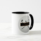 Personalized Gold and Black Golf Ball Classic Mok (Voorkant rechts)