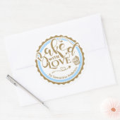 Personalized Gold Baked With Love Holiday Baking Ronde Sticker (Envelop)