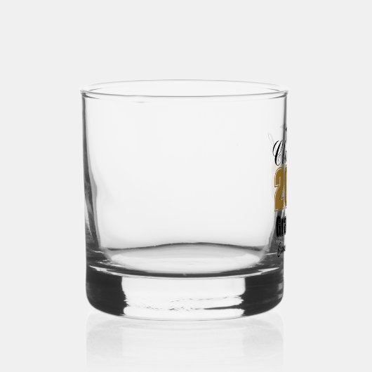 Personalized Gold Black Class of 2026 Graduation Whisky Glas (Rechts)