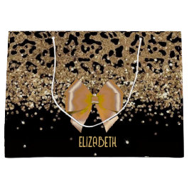 Personalized Gold Black Leopardwith Elegant Golden Groot Cadeauzakje