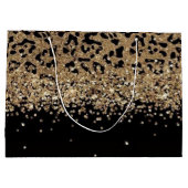 Personalized Gold Black Leopardwith Elegant Golden Groot Cadeauzakje (Achterkant)