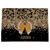 Personalized Gold Black Leopardwith Elegant Golden Groot Cadeauzakje (Voorkant)