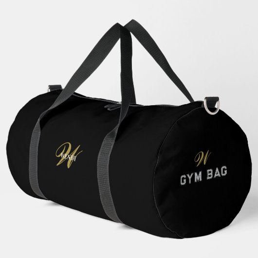 Personalized Gold Black Monogram Initial Travel Plunjezak (Linkerhoek)