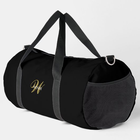 Personalized Gold Black Monogram Initial Travel Plunjezak (Rechterhoek)