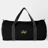 Personalized Gold Black Monogram Initial Travel Plunjezak (Achterkant)
