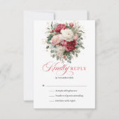 Personalized Gold Boho Wedding RSVP Floral Kaartje (Voorkant)