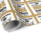 Personalized Gold Class of 2026 Graduation Cadeaupapier (Rol Hoek)