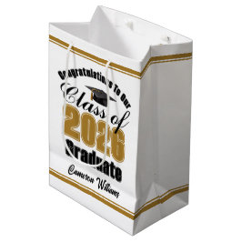 Personalized Gold Class of 2026 Graduation Medium Cadeauzakje