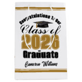Personalized Gold Class of 2026 Graduation Medium Cadeauzakje (Voorkant)