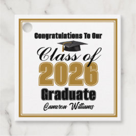 Personalized Gold Class of 2026 Graduation Party Bedankjes Labels
