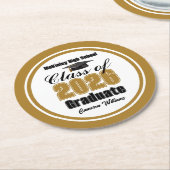 Personalized Gold Class of 2026 Graduation Party Ronde Kartonnen Onderzetter (Gebogen)
