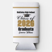 Personalized Gold Class of 2026 Graduation Party Seltzer Blikjeskoeler (Achterkant)
