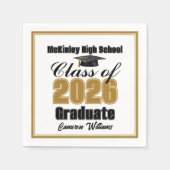 Personalized Gold Class of 2026 Graduation Party Servet (Voorkant)