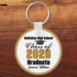 Personalized Gold Class of 2026 Graduation Party Sleutelhanger