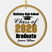 Personalized Gold Class of 2026 Graduation Photo Keramisch Ornament (Voorkant)