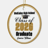 Personalized Gold Class of 2026 Graduation Photo Keramisch Ornament (Links)