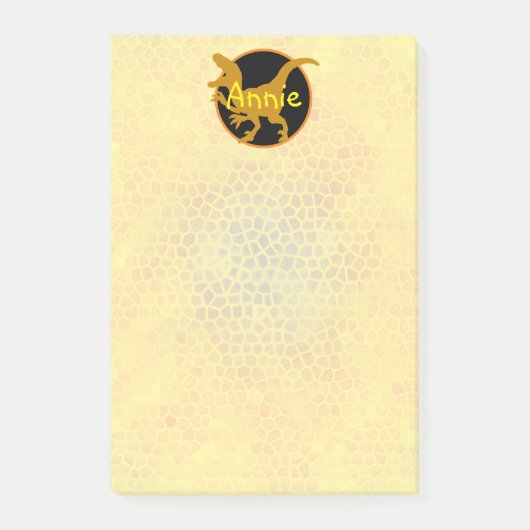 Personalized Gold Dinosaur  Post-it® Notes (Voorkant)