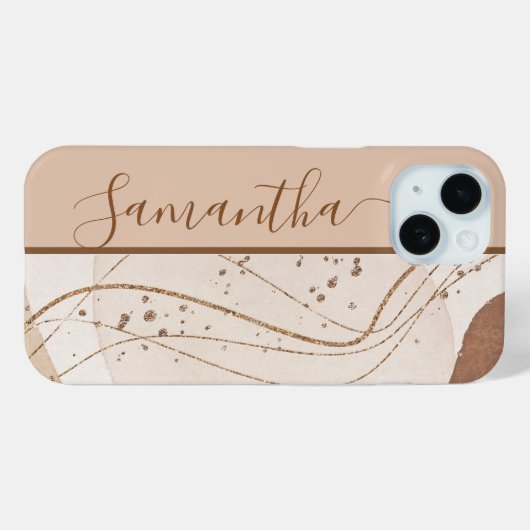 Personalized Gold Glitter Abstract Case-Mate iPhone Case (Achterkant (horizontaal))