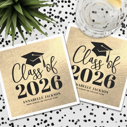 Personalized Gold Graduation Servet