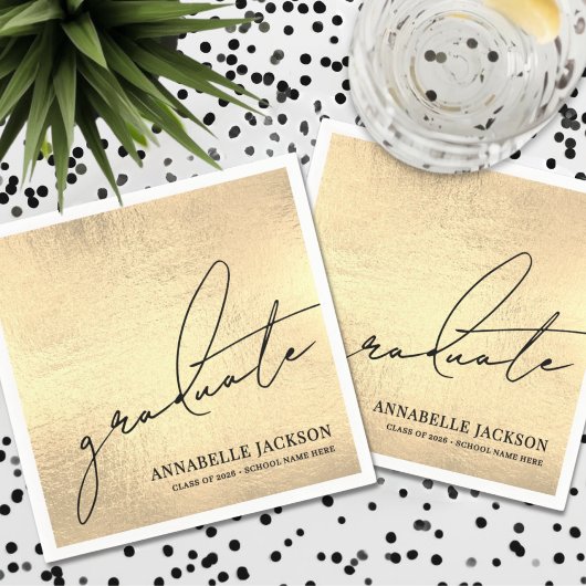 Personalized Gold Graduation Servet