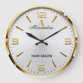Personalized Gold Hair Salon Grote Klok (Voorkant)