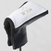 Personalized Gold Monogram Golf Clubs Golfheadcover (3/4 voorkant)