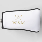 Personalized Gold Monogram Golf Clubs Golfheadcover (Voorkant)