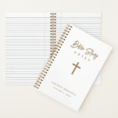 Personalized Gold Script White Bible Study Notitieboek (Binnen)