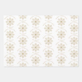 Personalized Gold Snowflake Christmas Inpakpapier Vel (Voorkant 2)