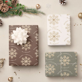 Personalized Gold Snowflake Christmas Inpakpapier Vel