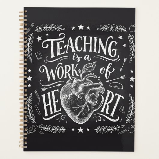 Personalized Gold Spiral Teacher Planner  (Voorkant)