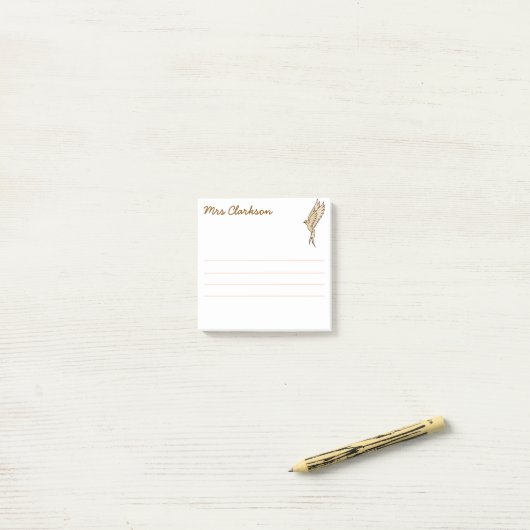 Personalized Gold Swallow for Homeschool parents Post-it® Notes (Op bureau)