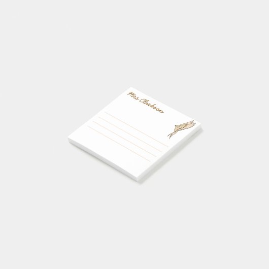 Personalized Gold Swallow for Homeschool parents Post-it® Notes (Schuin)