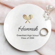 Personalized Gold Tennis Graduation Custom Name