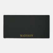Personalized Gold Typography Name Black Bureaumat (Voorkant)