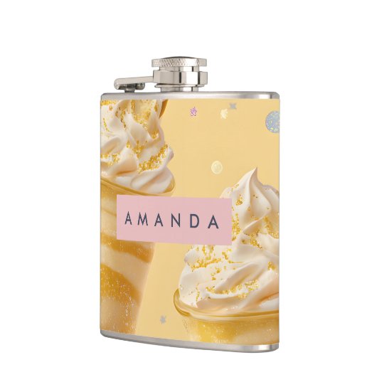 Personalized Golden Caramel Swirl Milkshake Heupfles (Links)
