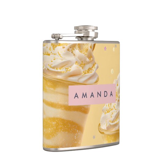 Personalized Golden Caramel Swirl Milkshake Heupfles (Rechts)