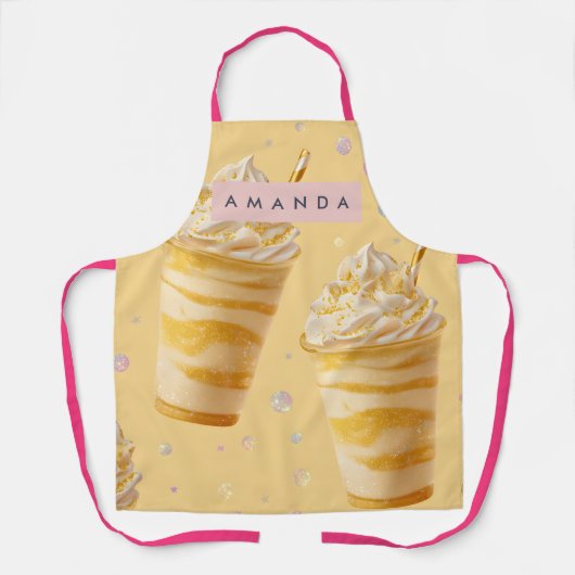 Personalized Golden Caramel Swirl Milkshake Schort (Voorkant)