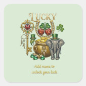 personalized golden charms vierkante sticker (Voorkant)