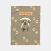 personalized golden dog blanket with custom name fleece deken (Voorkant)