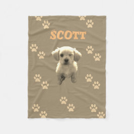 personalized golden dog blanket with custom name fleece deken