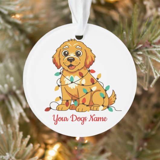Personalized Golden Retriever Acrylic Ornament (Boom)