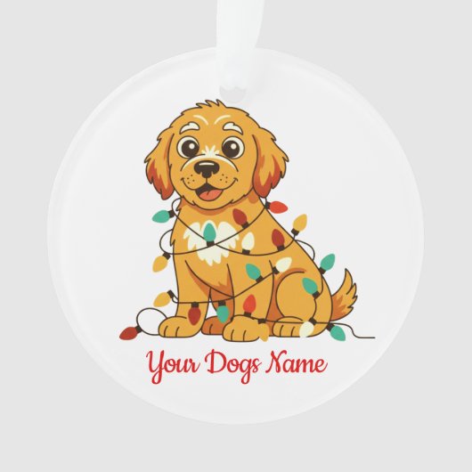 Personalized Golden Retriever Acrylic Ornament (voorkant)