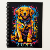 Personalized Golden Retriever Color Splash Planner (Voorkant)