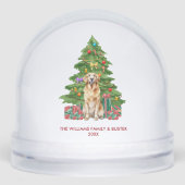 Personalized Golden Retriever Dog Christmas Sneeuwbol (Voorkant)