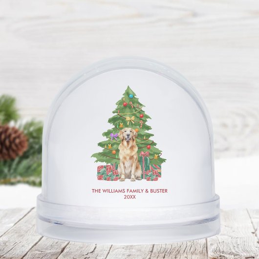 Personalized Golden Retriever Dog Christmas Sneeuwbol