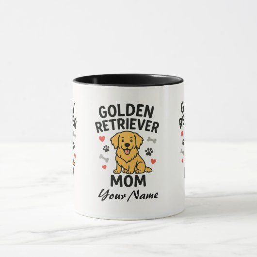 Personalized Golden Retriever Mom Mug - Custom Dog Mok (Midden)